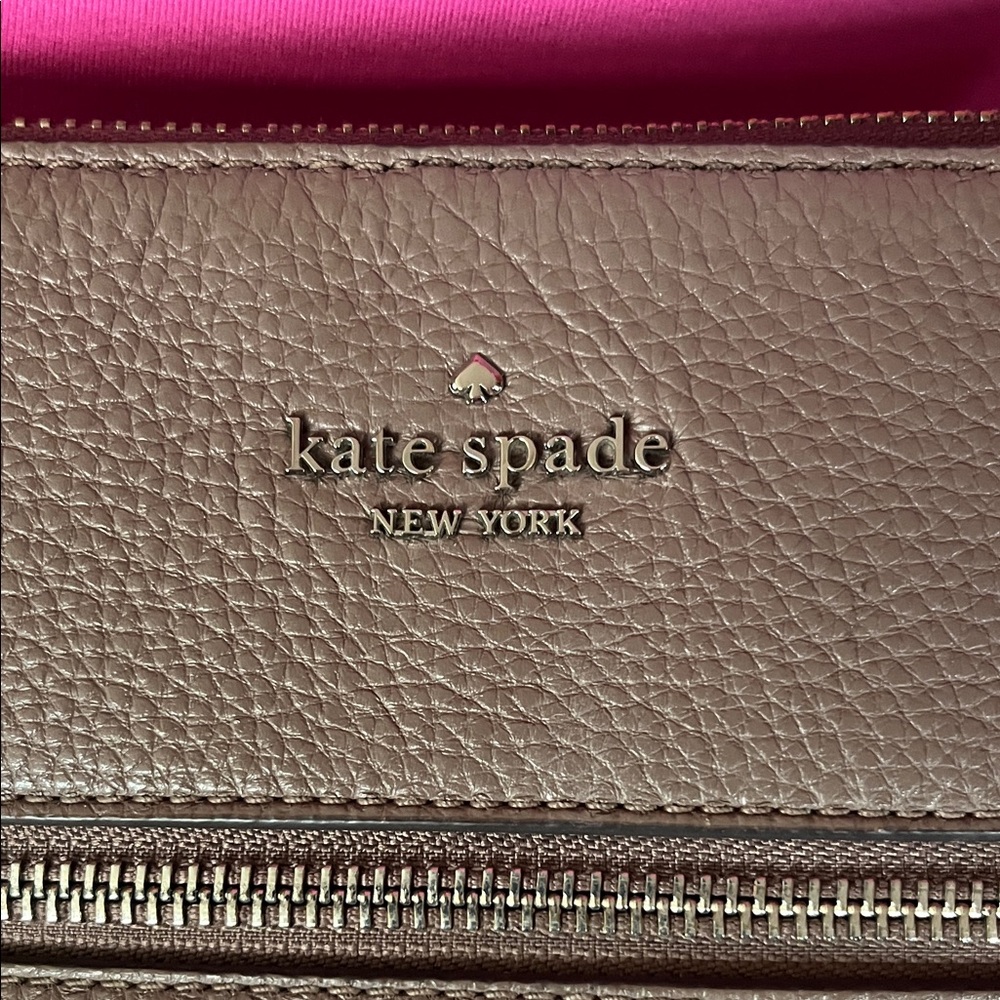 Kate Spade Taupe Leather Crossbody Bag - Picture 3 of 17
